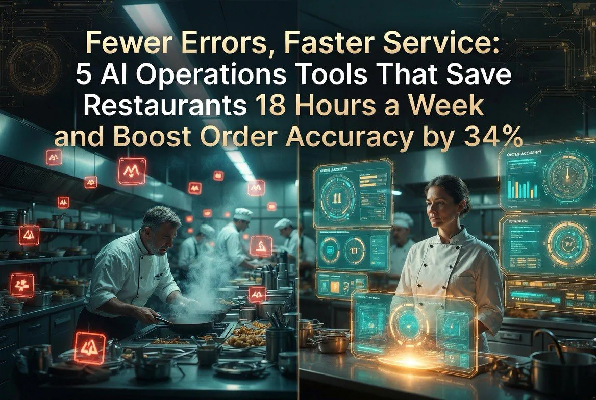 Holographic display showing AI restaurant operations analytics