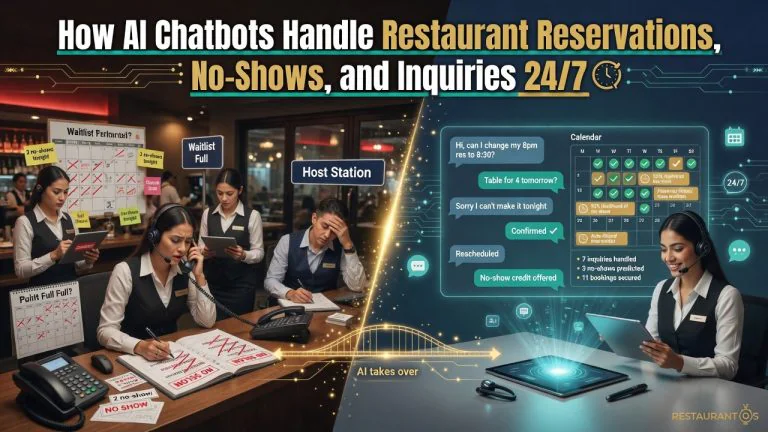 AI chatbot handling restaurant reservations, no-shows, and customer inquiries 24/7