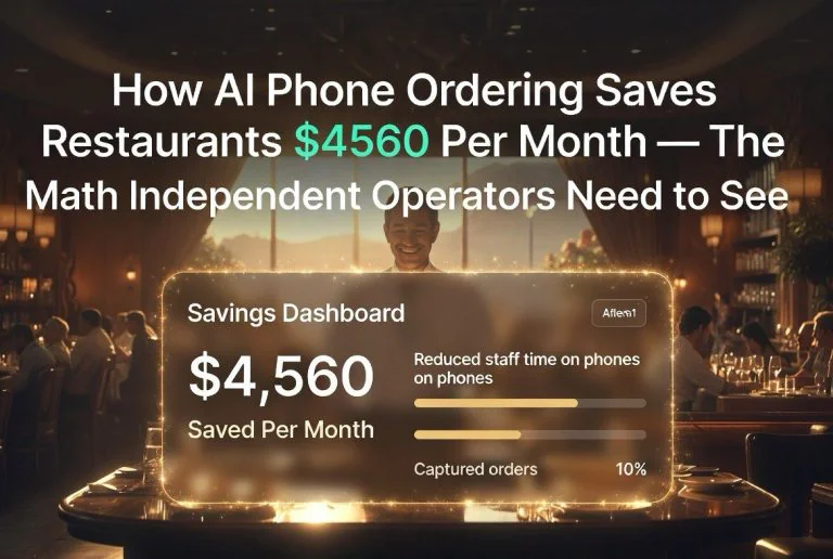 How AI Phone Ordering Saves Restaurants $4,560 Per Month — The Math Independent Operators Need to See