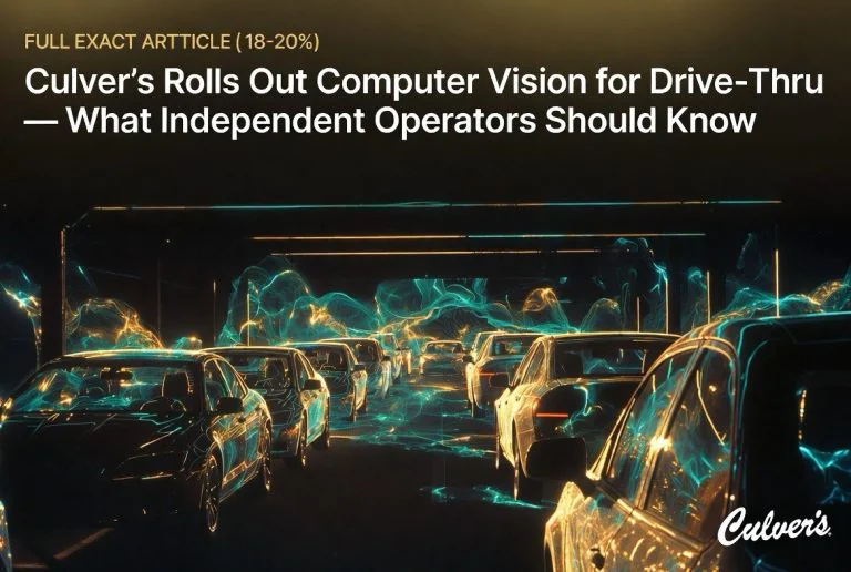 Culver’s Rolls Out Computer Vision for Drive-Thru — What Independent Operators Should Know