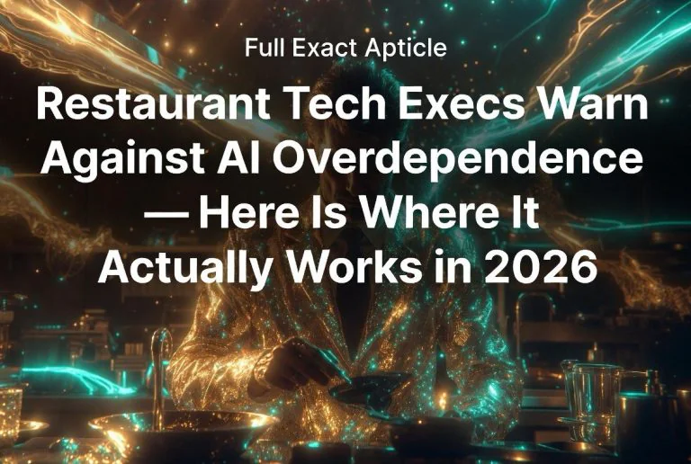 Restaurant Tech Execs Warn Against AI Overdependence — Here Is Where It Actually Works in 2026