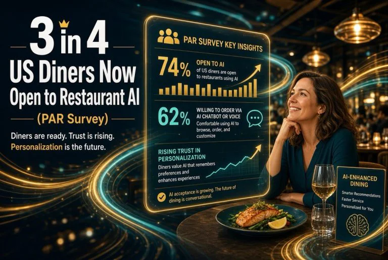 3 in 4 US Diners Now Open to Restaurant AI (PAR Survey)
