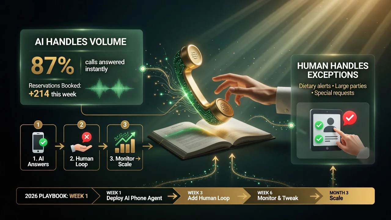 2026 AI phone agent rollout playbook for US restaurants