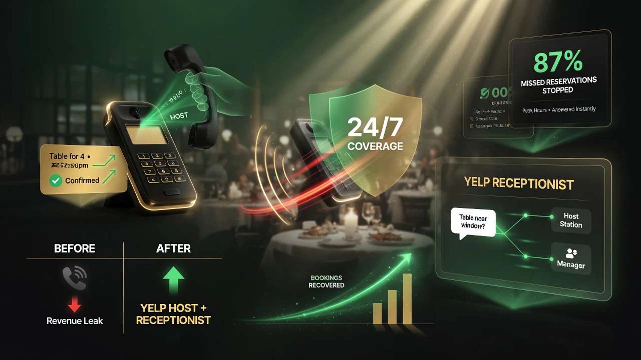 Yelp Host and Yelp Receptionist AI voice tools for US independent restaurants