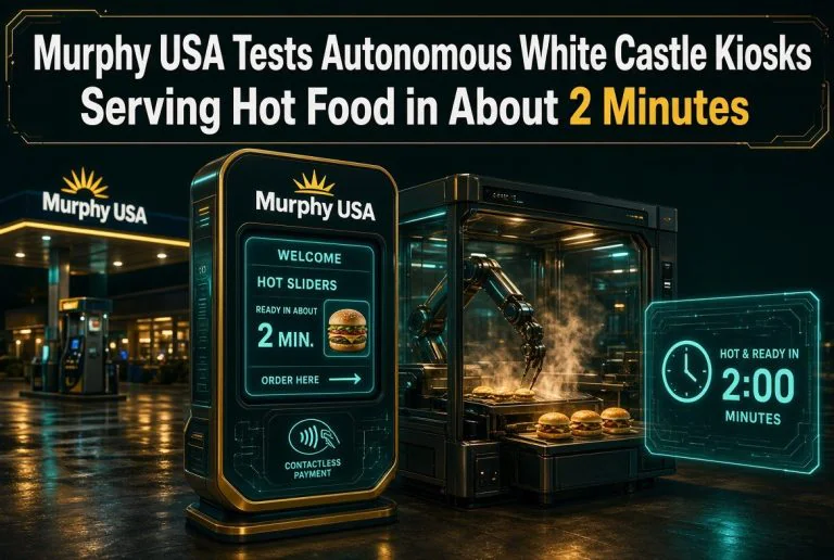 Murphy USA autonomous White Castle kiosk - hot sliders ready in about 2 minutes