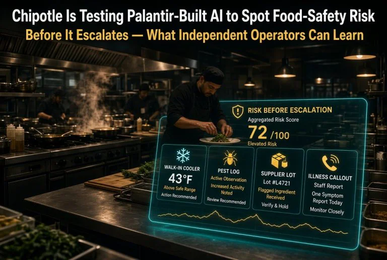 Chipotle Is Testing Palantir-Built AI to Spot Food-Safety Risk Before It Escalates — What Independent Operators Can Learn