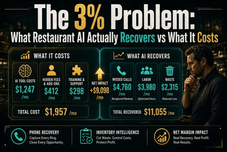 The 3% Problem: What Restaurant AI Actually Recovers vs What It Costs