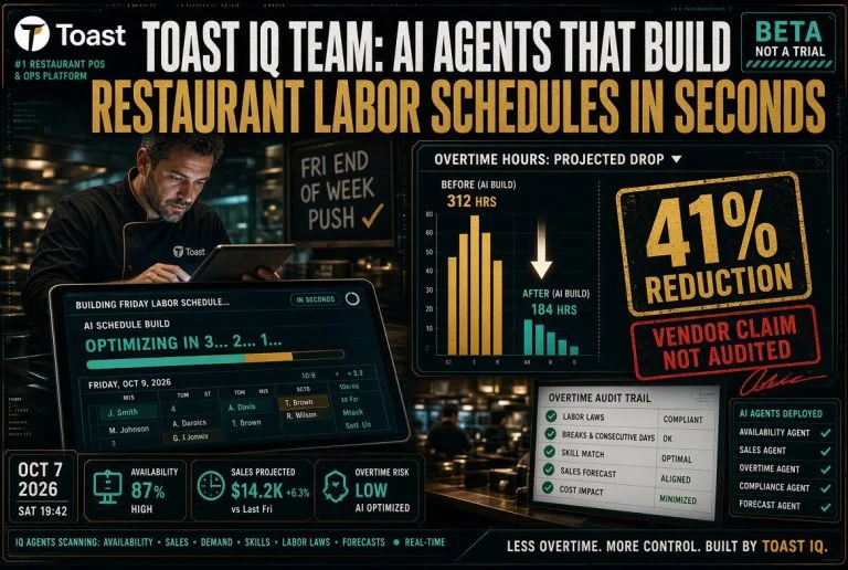 Toast IQ Team: AI Agents That Build Restaurant Labor Schedules in Seconds